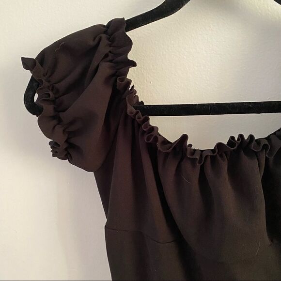 𝅺new WITH TAGS Missguided Bardot Milkmaid Mini Bodycon Dress in Black ~ size 2 - Picture 6 of 11